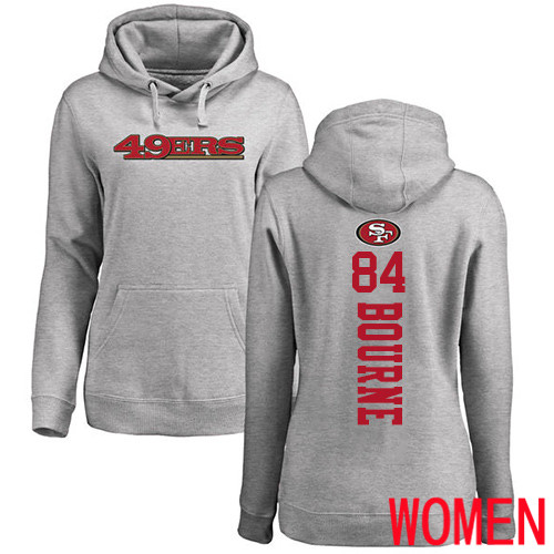 San Francisco 49ers Ash Women Kendrick Bourne Backer #84 Pullover NFL Hoodie Sweatshirts->san francisco 49ers->NFL Jersey